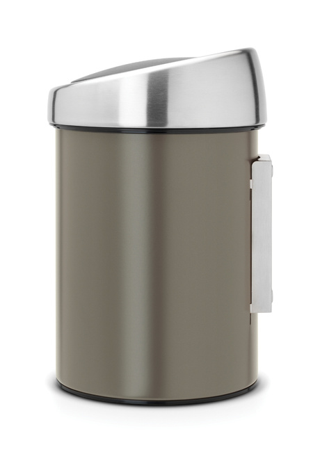 Kosz na śmieci Brabantia Touch Bin 3 l, platynowy, do zawieszenia na ścianie