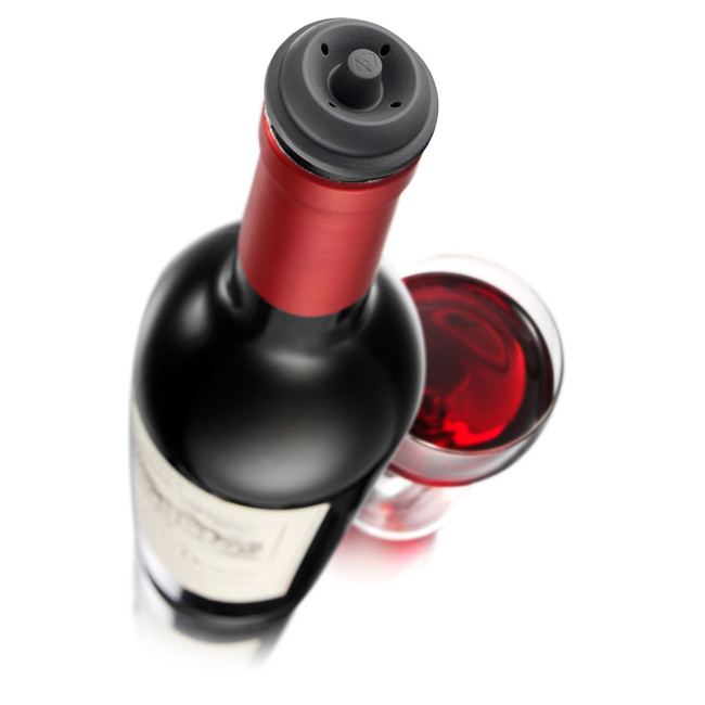 Korki próżniowe do wina Vacu Vin, szare, 2 sztuki