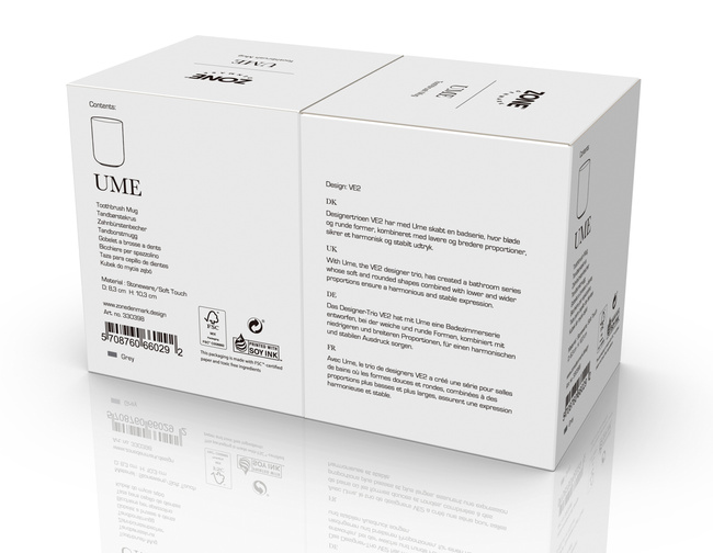 Kubek na szczoteczki do zębów Ume Grey 330398 - Zone Denmark