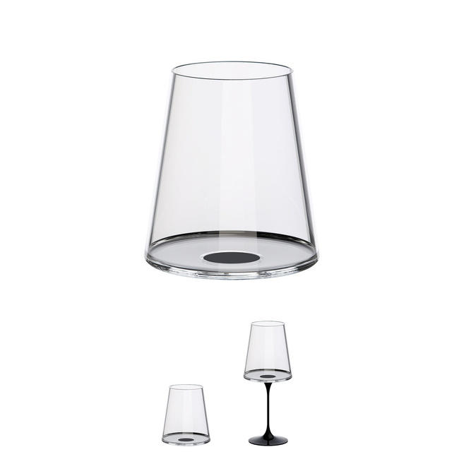 Kieliszki do czerwonego wina Trebonn SplitGlass 450 ml, czarny zaczep, 2 czasze bez nóżki