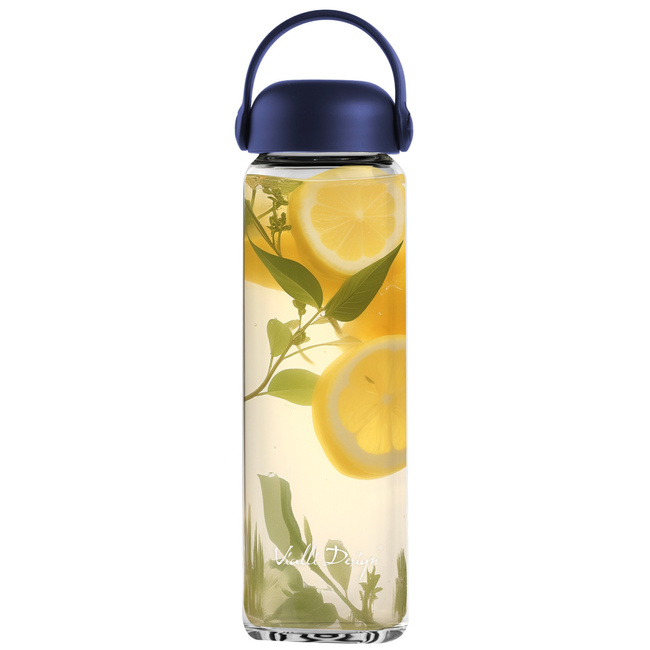 Szklana butelka na wodę Fuori 540 ml Granatowa 30244 - Vialli Design