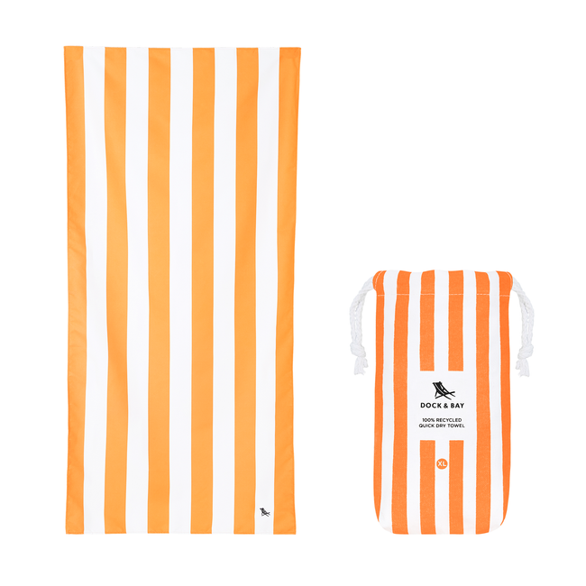 Ręcznik plażowy szybkoschnący Ipanema Orange 200 x 90 cm Dock & Bay