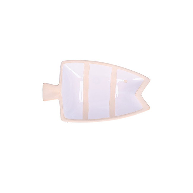 Rituali Domestici Pelagicoillogico Talerz ryba biały 23 x 14 x 4.5 cm