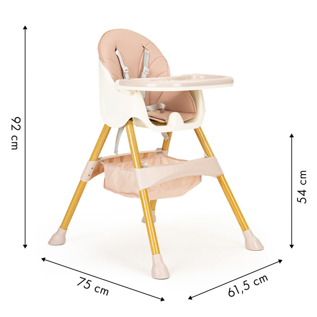 Fotelik Krzesełko do Karmienia Dzieci Wysokie 2w1 Ecotoys