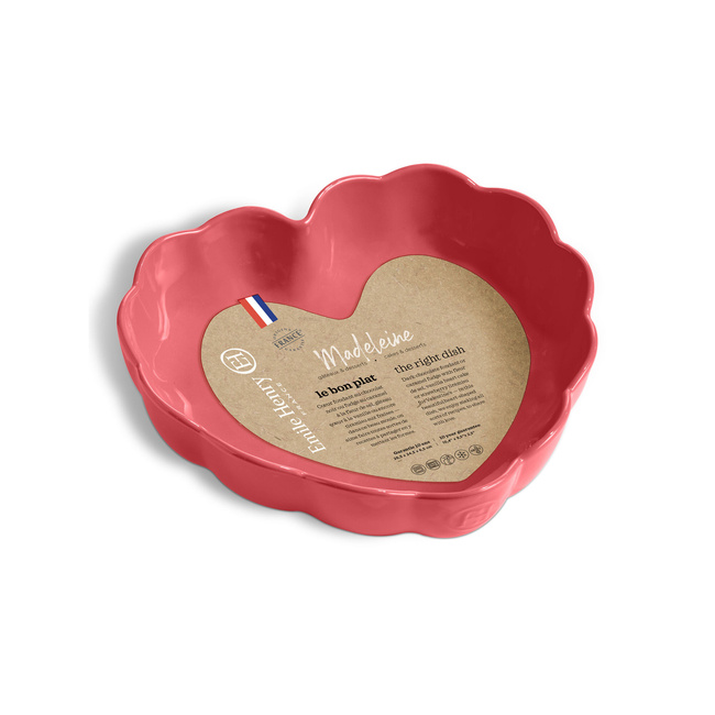 Naczynie do zapiekania w kształcie serca wykonane z ceramiki różowe Emile Henry 