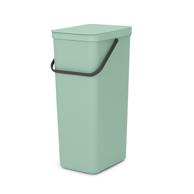 Kosz do segregacji Brabantia Sort & Go 40 l Jade Green ze wspornikiem ściennym