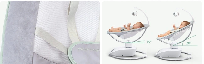 Bujak elektryczny dla niemowląt Momcozy AW01 Cocosway z siedziskiem obracanym o 180°