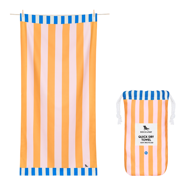 Ręcznik plażowy Dock & Bay Mellow Yellow XL 200 x 90 cm, szybkoschnący