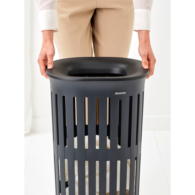 Kosz na pranie Brabantia Collect-It 55 L z pokrywą Quick-Drop, czarny