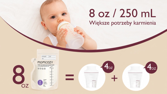 Momcozy Breastmilk Bag 120 sztuk | Woreczki do Przechowywania Mleka | z dzióbkiem