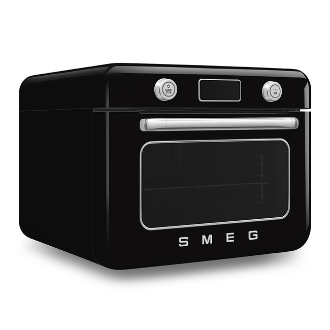 Smeg - Piekarnik nablatowy z funkcją pary 50's Style - czarny COF01BLEU