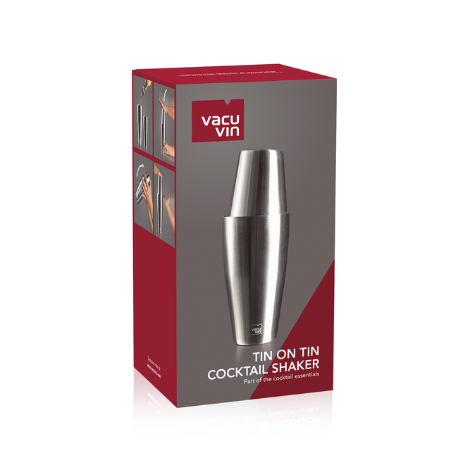 Shaker barmański Boston Vacu Vin tin on tin 700 i 500 ml, stal nierdzewna