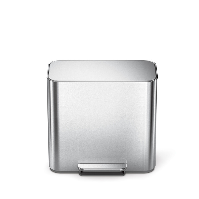 Kosz pedałowy do segregacji Simplehuman Mini Recycler CW2120, 15 l, stal szczotkowana