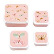 Lunchbox dla dzieci Butterflies - zestaw 4 szt - A Little Lovely Company
