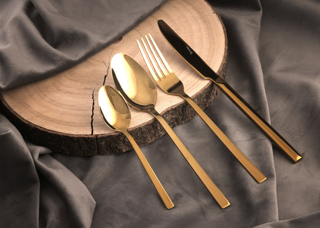 Nóż Obiadowy Piano Shiny Gold 3 Sztuki Zawieszka 30916 - Kulig