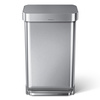 Kosz pedałowy Simplehuman CW2080, 45 l, z kieszenią na worki, stal szczotkowana