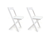 Arredamenti Diana Zestaw 2 Składanych Krzeseł - 45 x 40 cm, Biały
