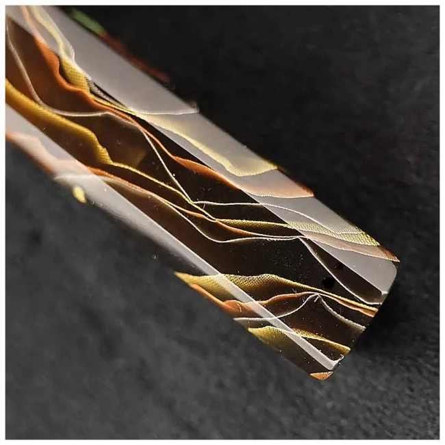 Dellinger Resin Mash Gold Santoku 18 cm - Nóż Kuchenny Damasceński