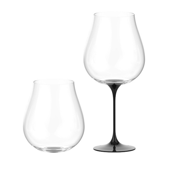 Kieliszki do wina Trebonn SplitGlass Origini Dolomiti, czarne, 680 ml, 2 szt., bez nóżki