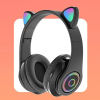 EXTRALINK Kids Headphones Pro Czarne Słuchawki przewodowe dla dzieci Kocie Uszy