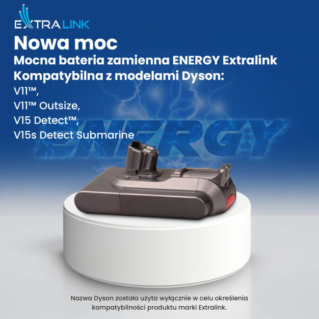 Extralink | Bateria, akumulator do odkurzacza, zamiennik dla Dyson V11 V15 SV46 SV47 | (Click type) 25.2V 4000mAh