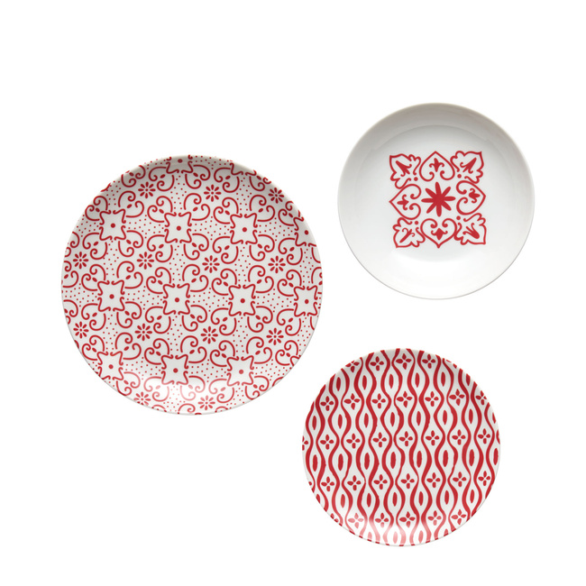 Zestaw 18 porcelanowych talerzy - Guzzini
