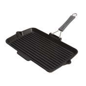 Prostokątna patelnia żeliwna grillowa 34 x 21 cm, czarny - Staub