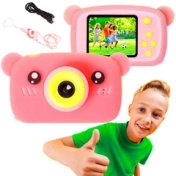 Extralink Kids Camera H25 Różowy - aparat cyfrowy - 1080p 30fps, wyświetlacz 2.0"