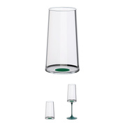 Kieliszki do szampana Trebonn SplitGlass, wąskie, zielone, 320 ml, 2 szt., bez nóżki