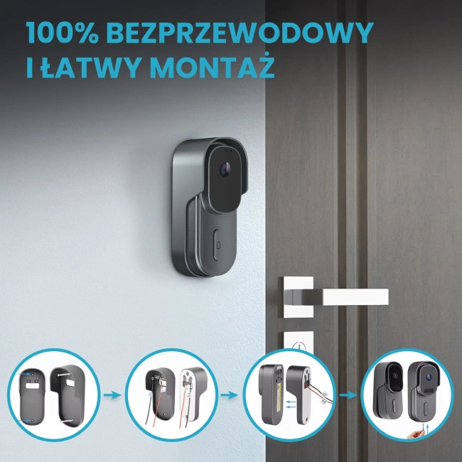 Wideodomofon Extralink SmartLife 708AD z kamerą 5 MP, Wi-Fi, IP65, Tuya