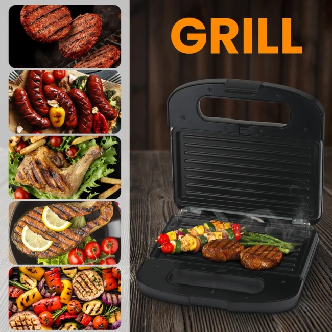 Extralink Smart Life Grill Sandwich & Waffle Maker SJ-37A | Grill Toster & Gofrownica | 1000W, Toster z 3 wymiennymi płytami