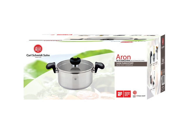 Garnek stalowy z pokrywą 20 cm 3 l Aron - Carl Schmidt Sohn