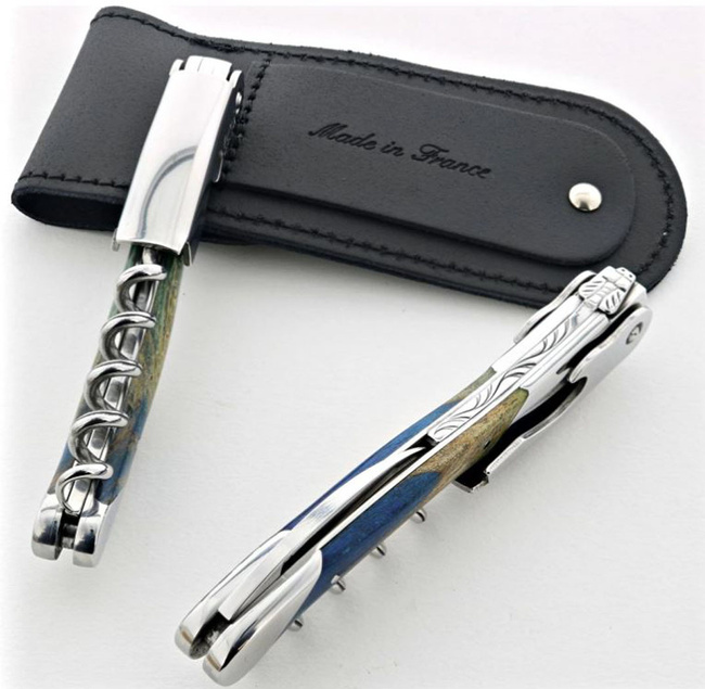 Korkociąg Château Laguiole z linii Grand Cru - Drewno Bukowe Barwione Na Niebiesko