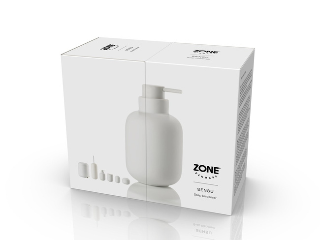 Dozownik do mydła Zone Denmark Sensu 300 ml, kamionka, biały
