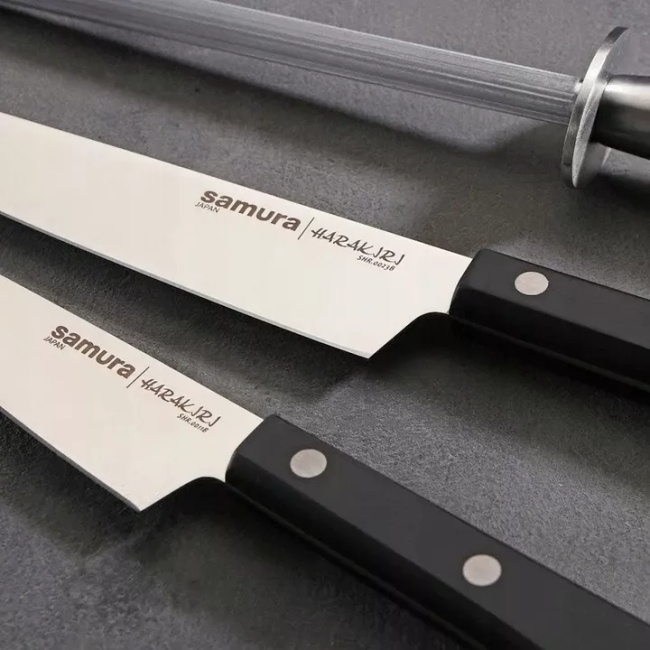 Zestaw 5 noży Samura Harakiri SHR-0280B z nożyczkami, stalką i listwą magnetyczną