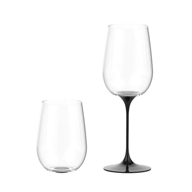Czary do kieliszków Trebonn SplitGlass CinqueTerre, czarne, 2 szt., 400 ml
