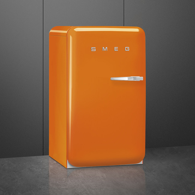 Smeg - Chłodziarko-zamrażarka, Pomarańczowy 50's Style Fab10Lor6 Pomarańczowy (Chromowany Uchwyt).