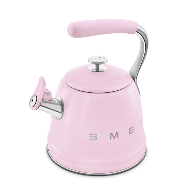 Smeg - Czajnik z gwizdkiem, pastelowy róż 50's style WKF01PK.