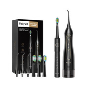 Szczoteczka soniczna FairyWill FW-5020E z zestawem końcówek i irygatorem, czarna