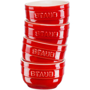 Zestaw 4 Ramekinów Okrągłych 9 Cm, Czerwony - Staub