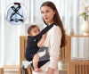Nosidełko ergonomiczne Momcozy Pure Hug z bawełny, czarne, od 3,2 do 20 kg