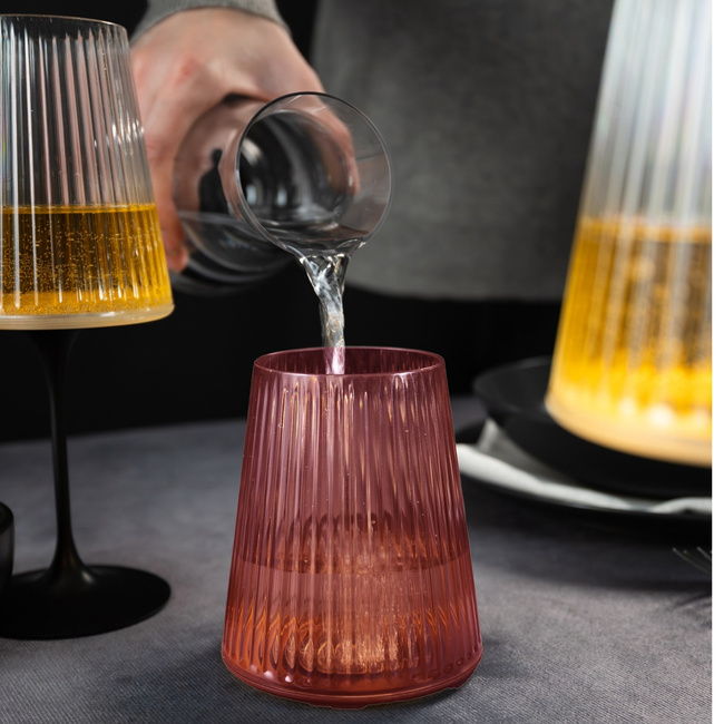 Kieliszek do wina Trebonn SplitGlass Easy, czerwony Flamingo Red, 550 ml, bez nóżki