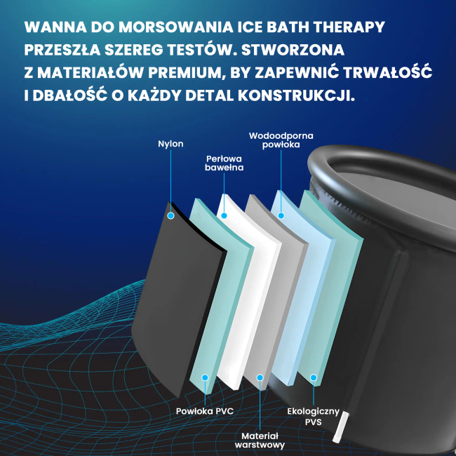 EXTRALINK Ice Bath Bathtube Wanna składana do morsowania i zimnych kąpieli
