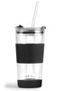 Kubek Termiczny Szklany Ze Słomką 600 Ml Czarny Fuori 30374 - Vialli Design