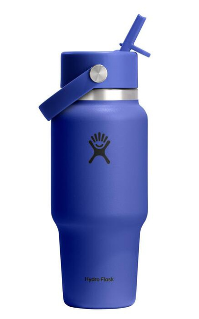 Butelka Hydro Flask 24 oz Wide Mouth Travel z zakrętką Flex Straw, Capri Blue
