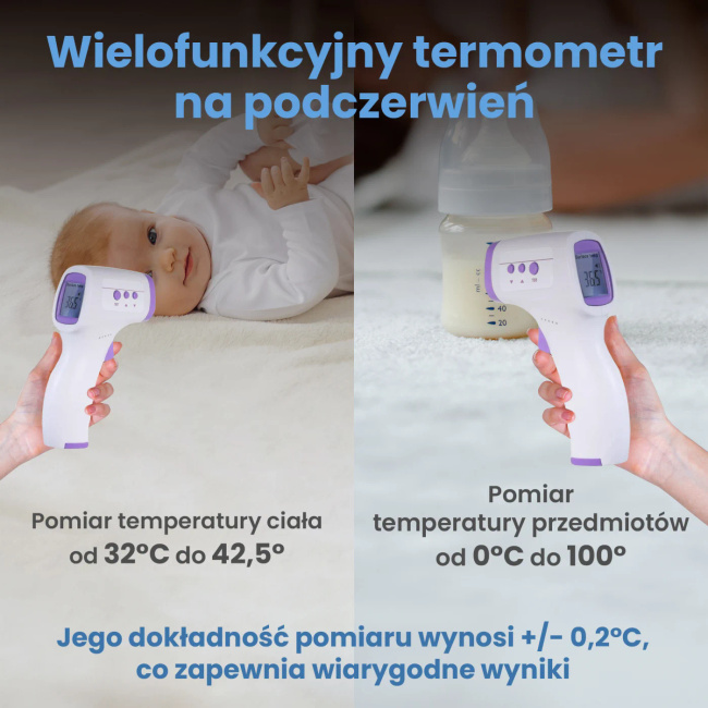 Extralink Smart Life T003 | Termometr bezdotykowy | Biały
