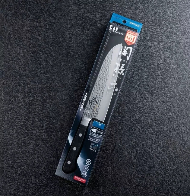 Nóż Santoku KAI Seki Magoroku Imayo 16,5 cm, stal 1K6, drewno
