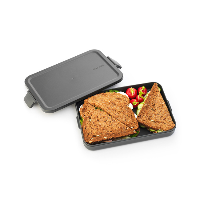 Płaski lunchbox Brabantia Make & Take 1,1 l, Dark Grey