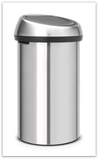Kosz na śmieci Brabantia Touch Bin 60 l, stal matowa, z szerokim otworem