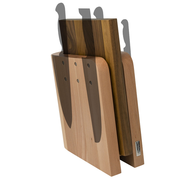 Magnetyczny Blok Na Noże Z Drewna Bukowego + Deska Kuchenna - Artelegno